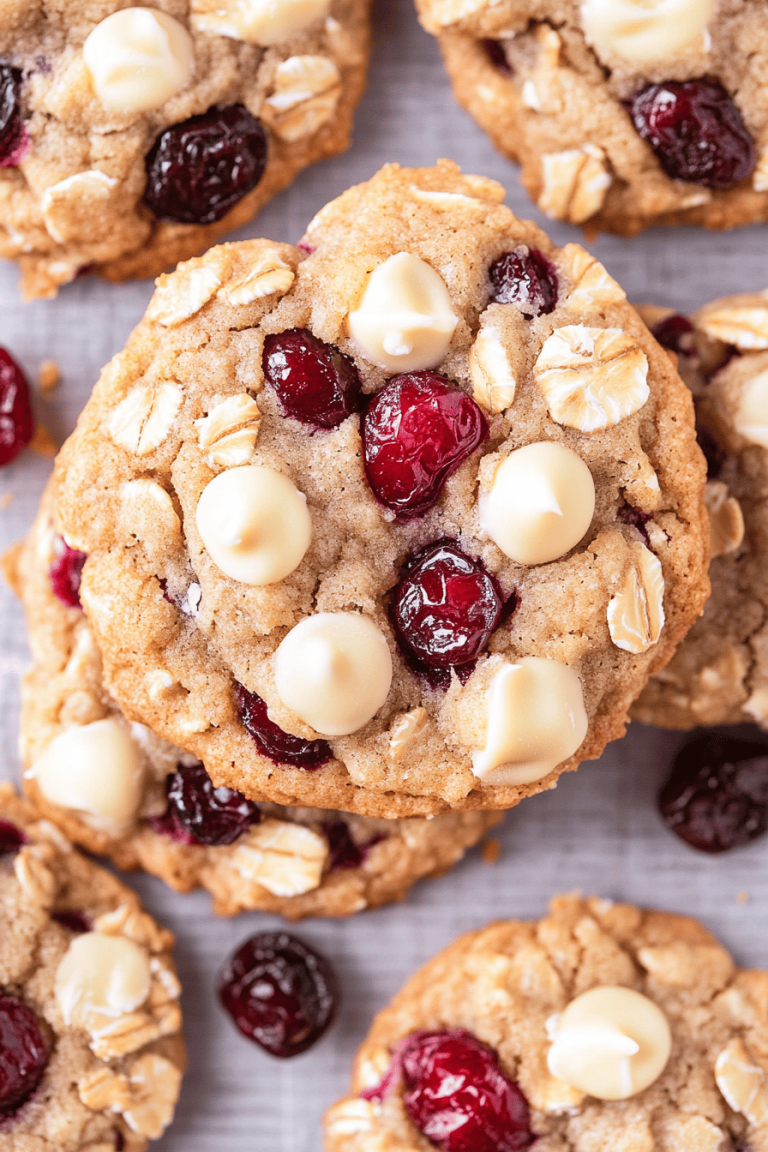 Easy White Chocolate Cranberry Oatmeal Cookies