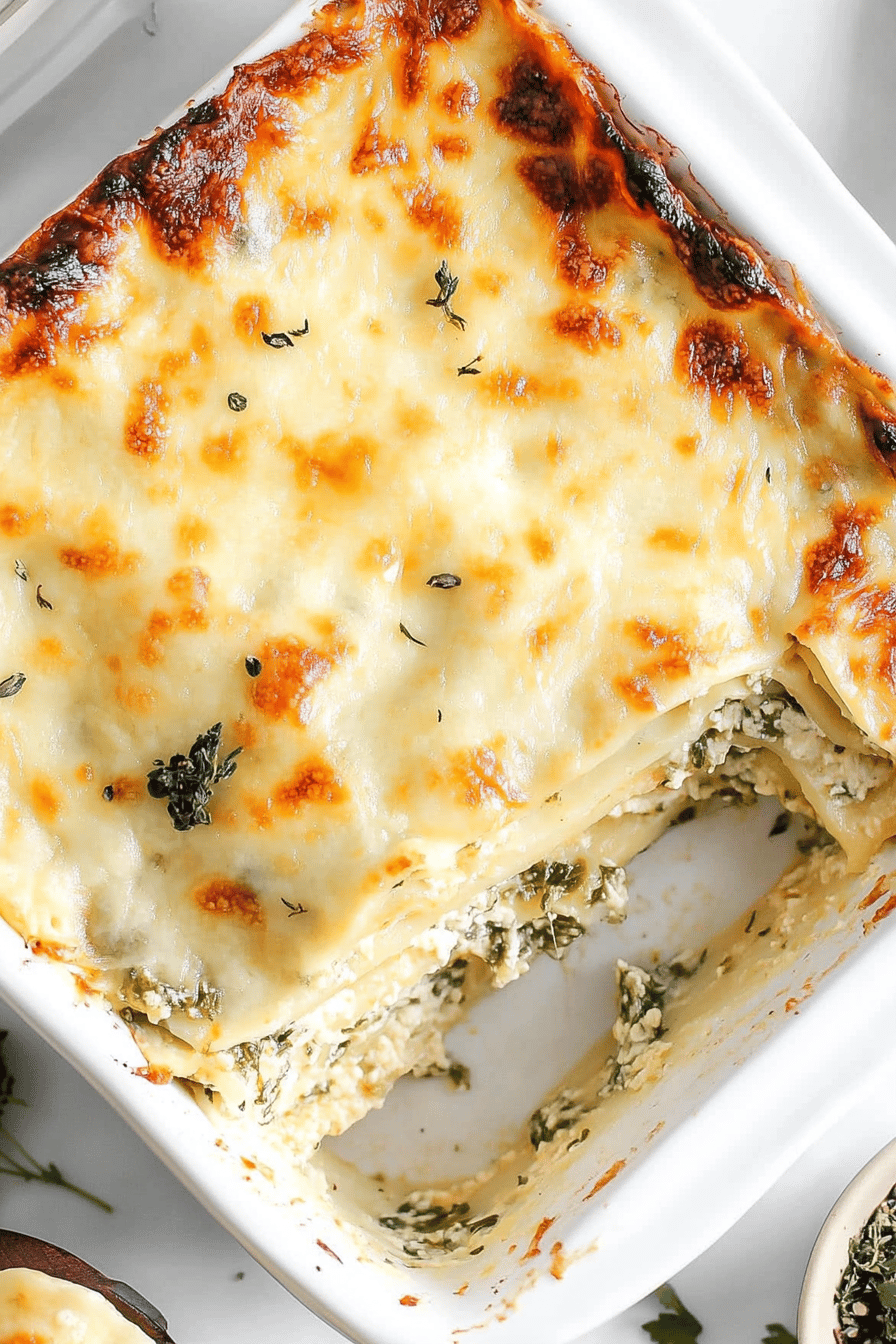 Easy White Lasagna Recipe Final Dish Presentation