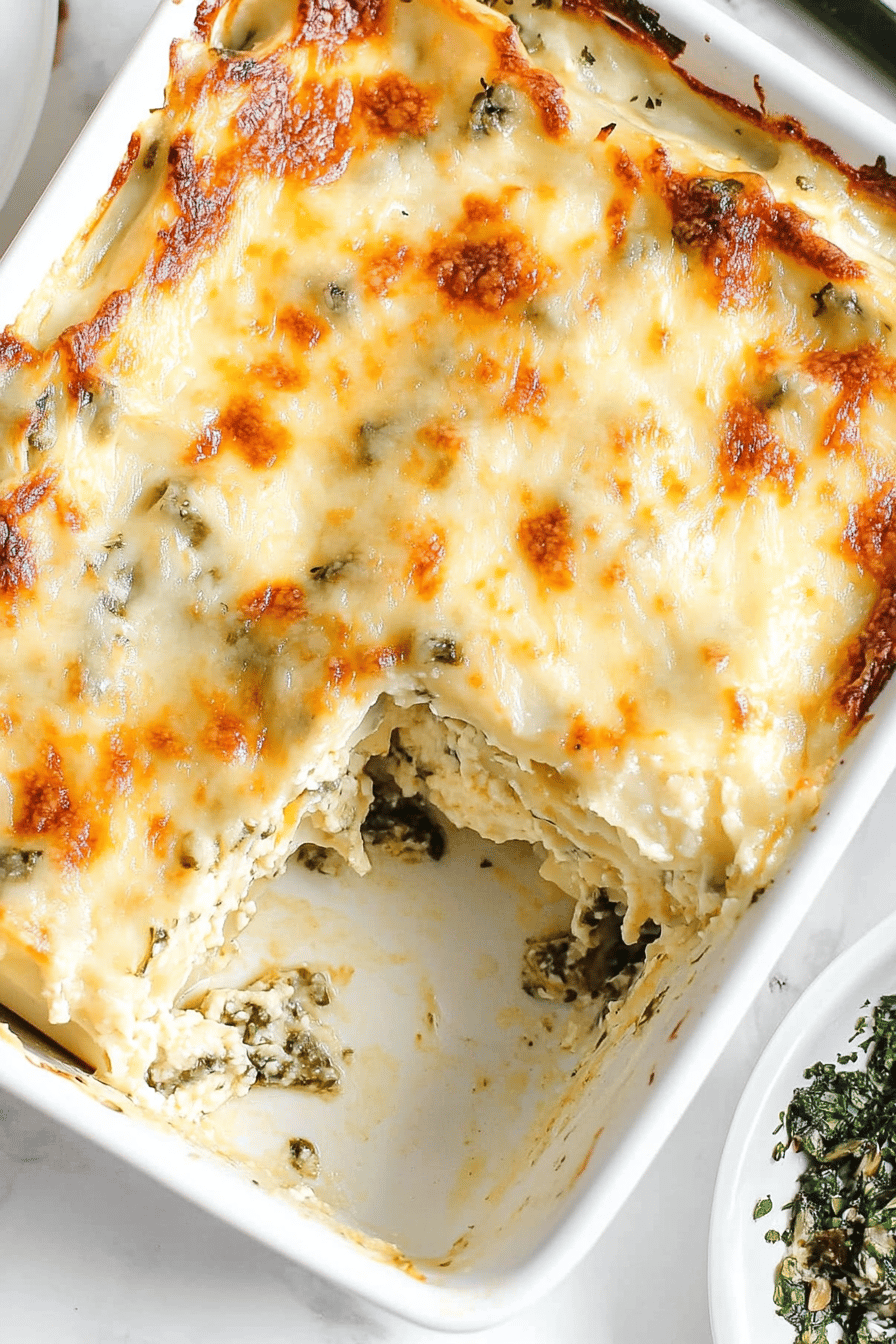 Easy White Lasagna Recipe Final Dish Presentation