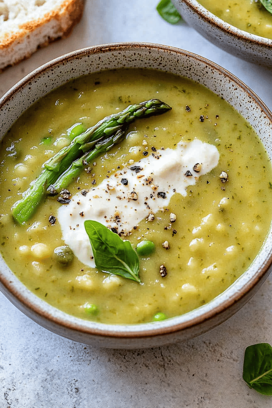 Easy and Delicious Asparagus Soup Recipe Final Dish Presentation