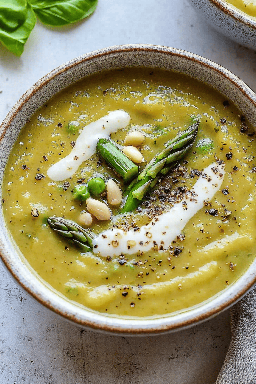 Easy and Delicious Asparagus Soup Recipe Final Dish Presentation