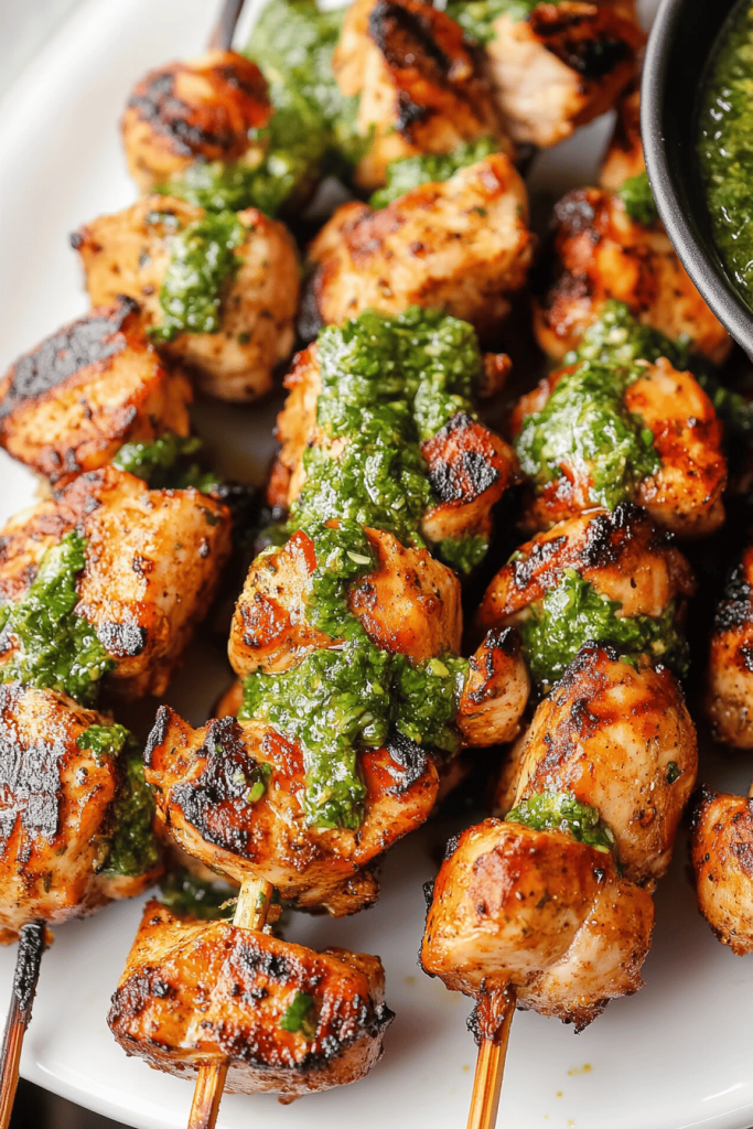 Grilled Chicken Skewers with Chimichurri Sauce Recipe