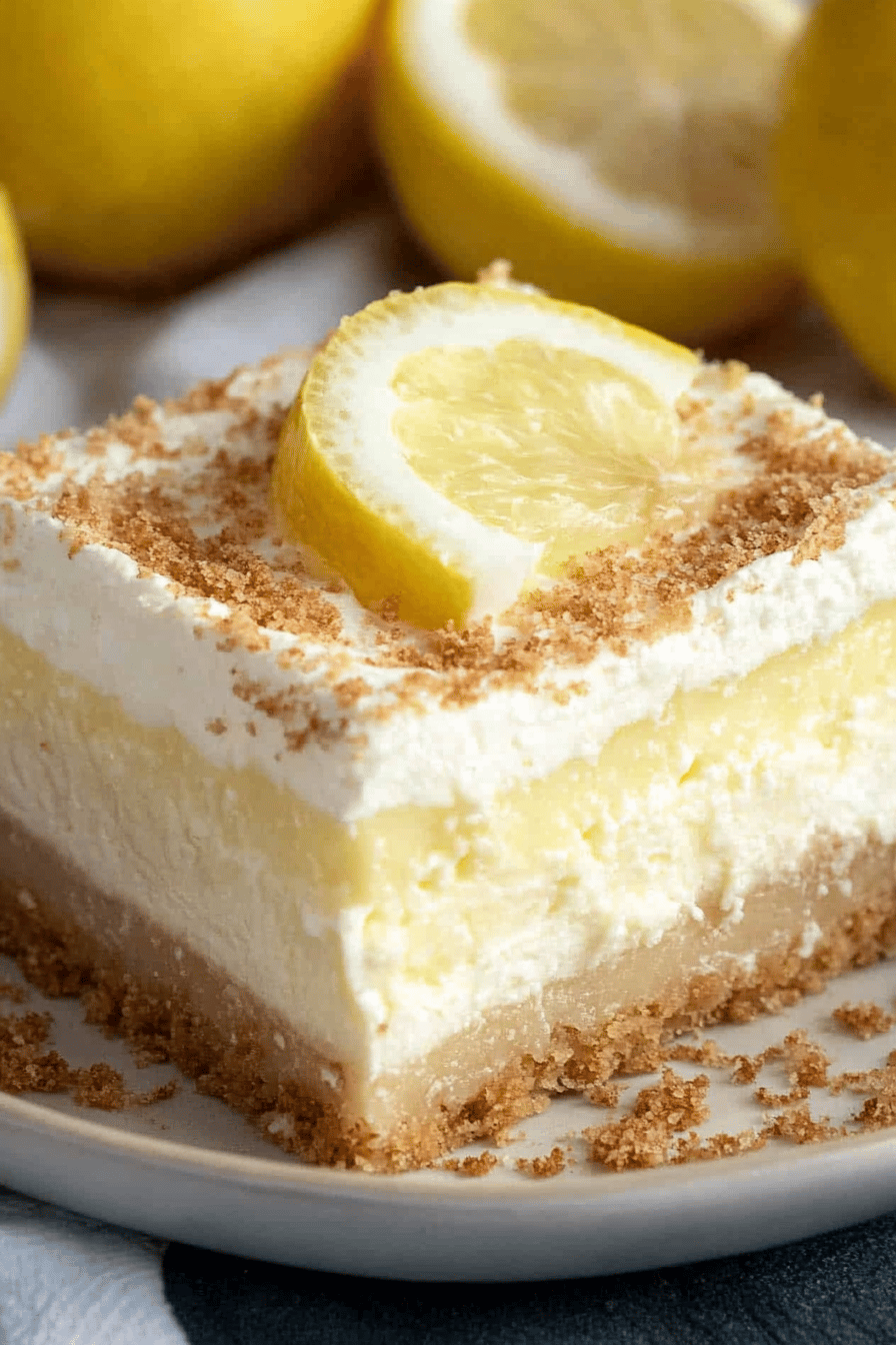 Lemon Cheesecake Bars Recipe Final Dish Presentation