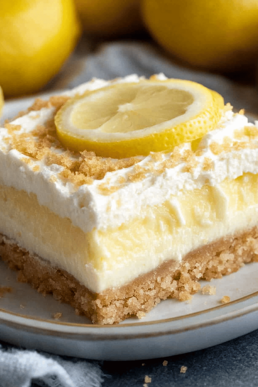 Lemon Cheesecake Bars Recipe Final Dish Presentation