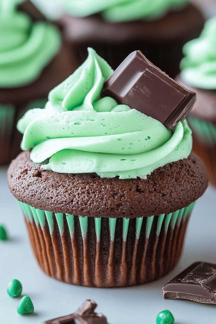 Mint Chocolate Cupcakes with Mint Buttercream Frosting