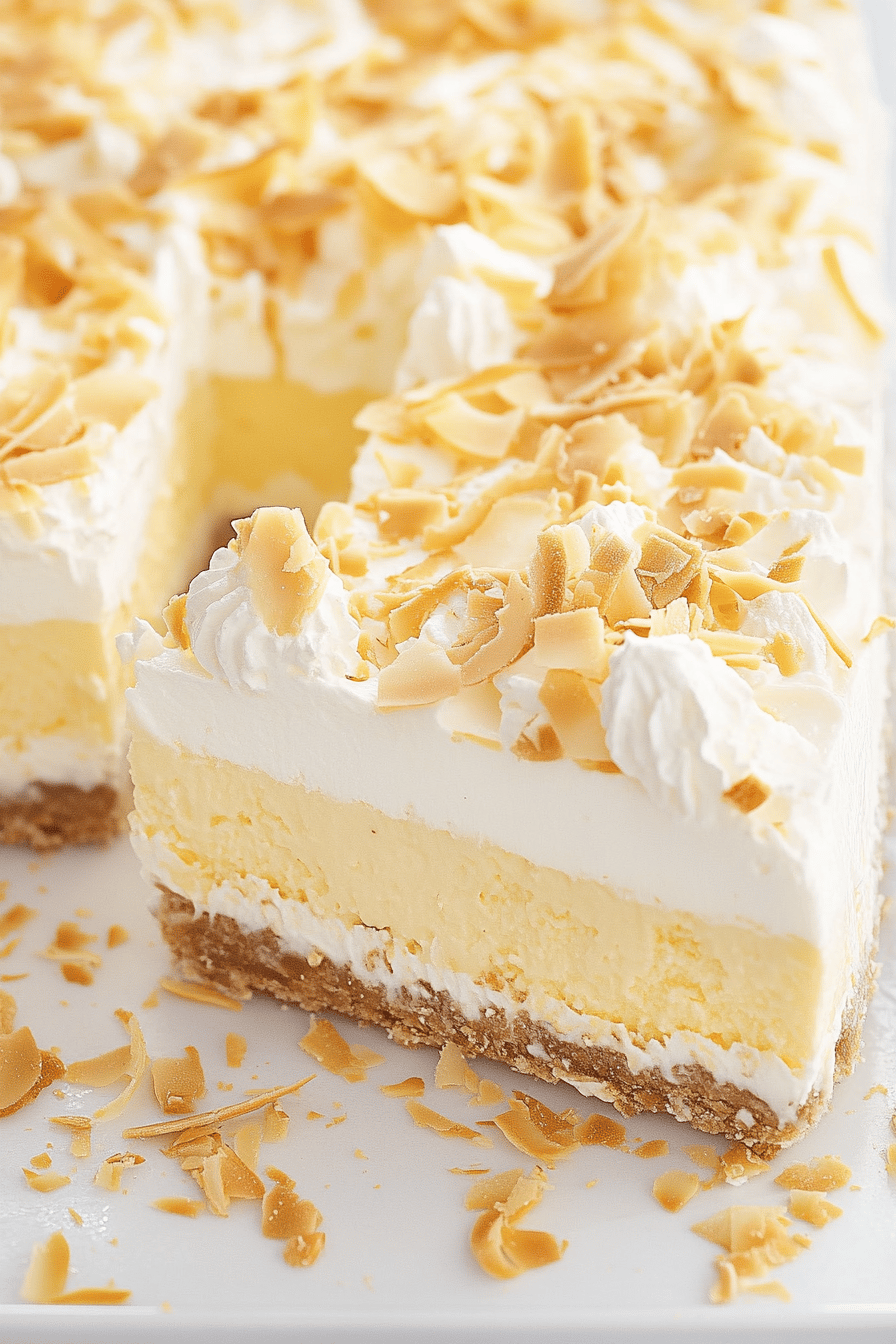 No-Bake Coconut Cream Lush Recipe Final Dish Presentation