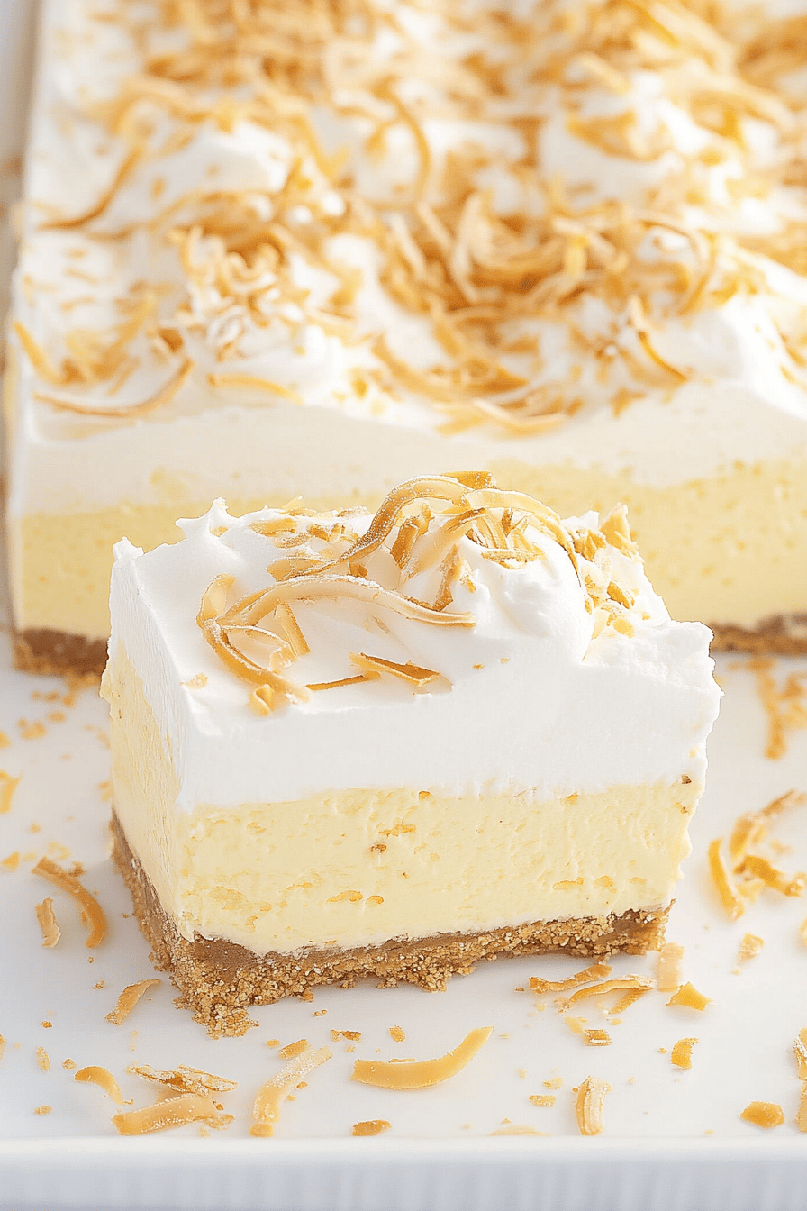 No-Bake Coconut Cream Lush Recipe Final Dish Presentation