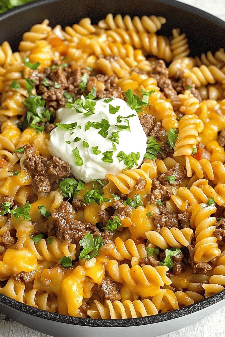 One-Pan BBQ Beef Pasta Recipe ingredients