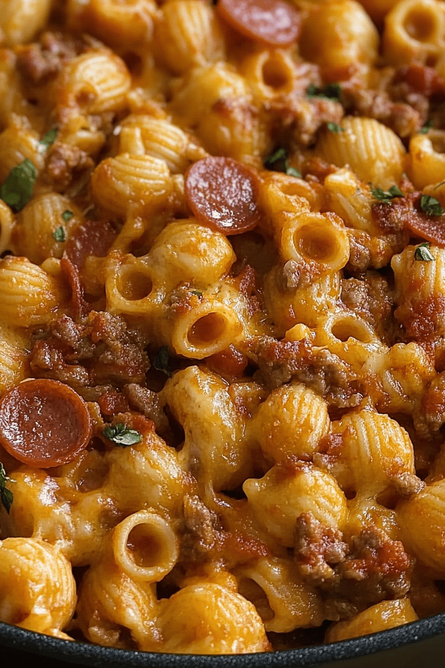 One-Pot Pizza Pasta Recipe Final Dish Presentation