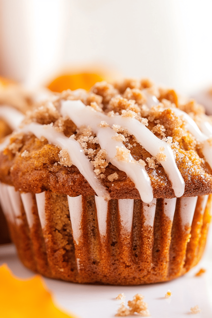 Pumpkin Streusel Muffins Recipe with Glaze