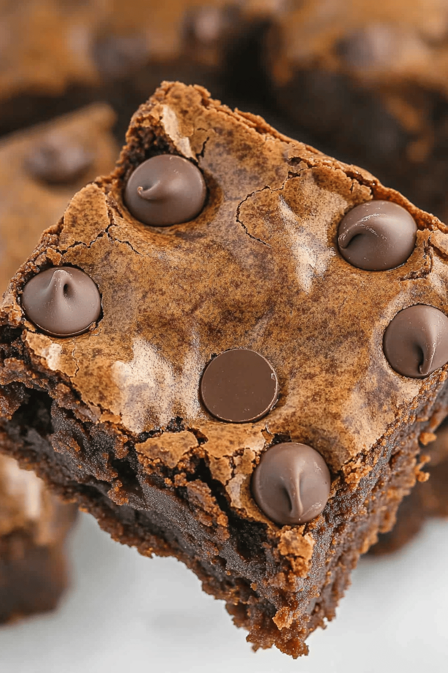 Quick Easy Chocolate Chip Brownies Recipe Final Dish Presentation