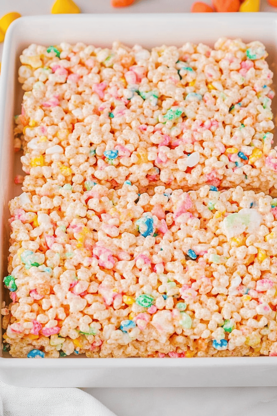 Rainbow Rice Krispie Treats Recipe Final Dish Presentation