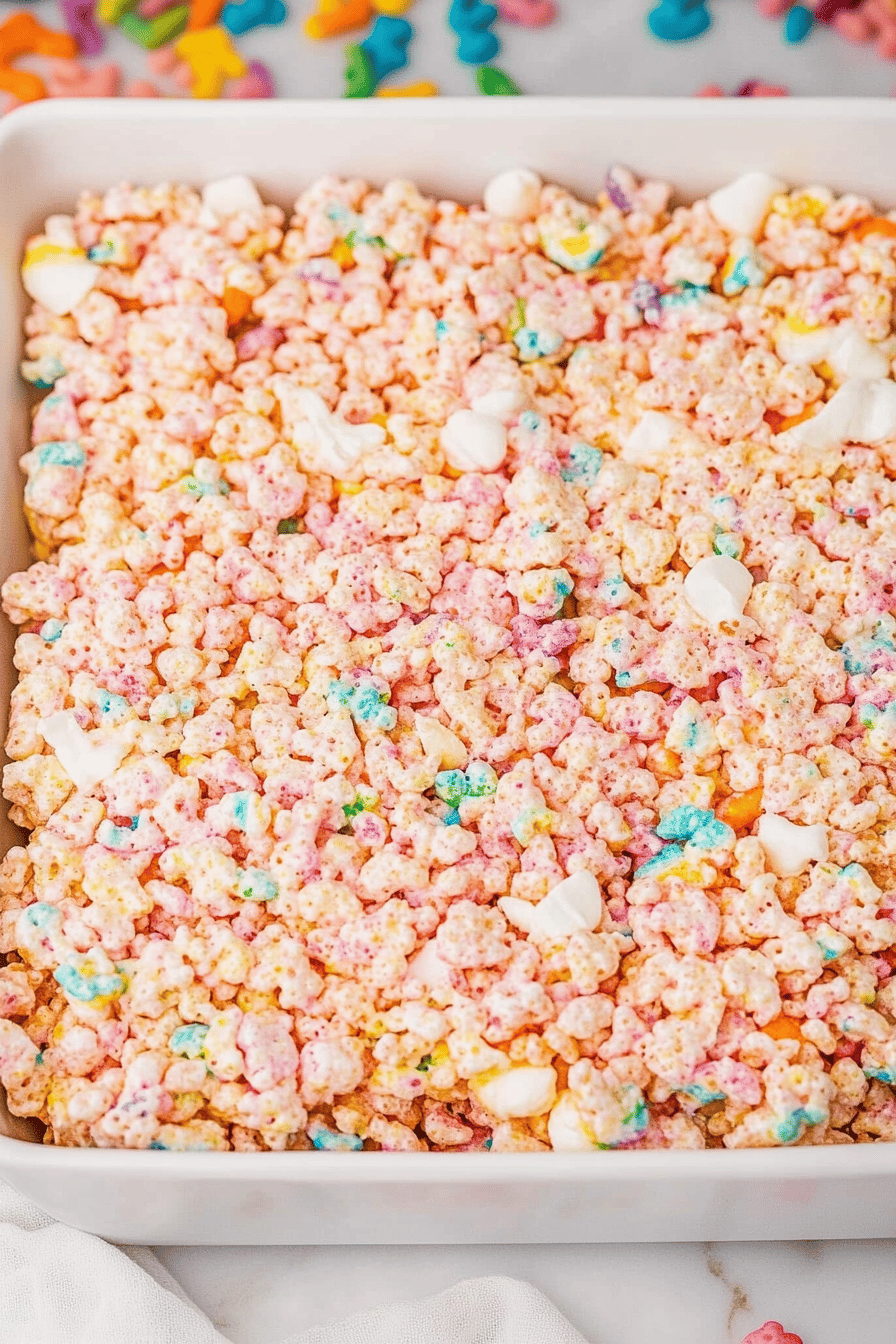 Rainbow Rice Krispie Treats Recipe Final Dish Presentation