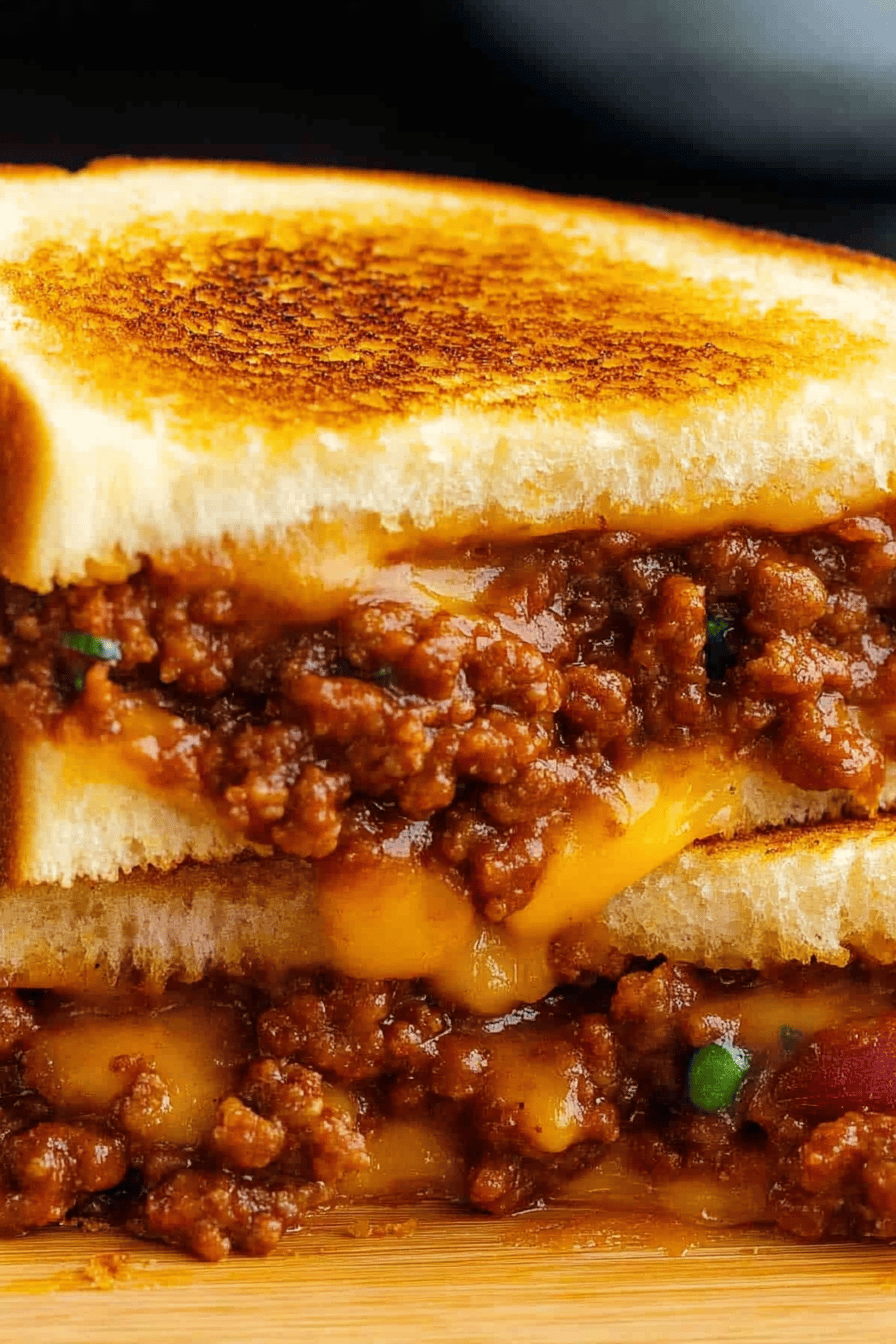 Sloppy Joe Grilled Cheese Recipe Final Dish Presentation