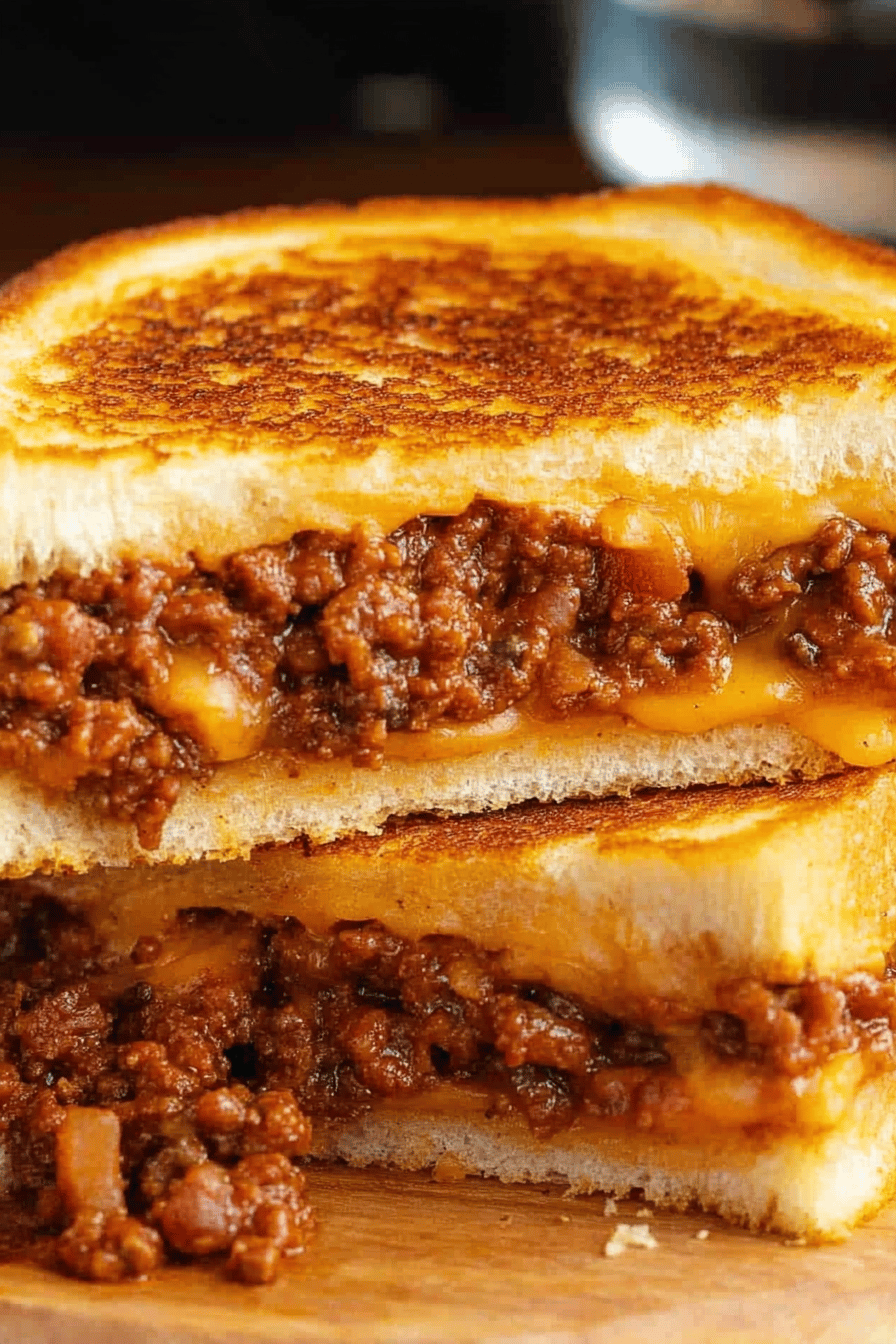 Sloppy Joe Grilled Cheese Recipe Final Dish Presentation