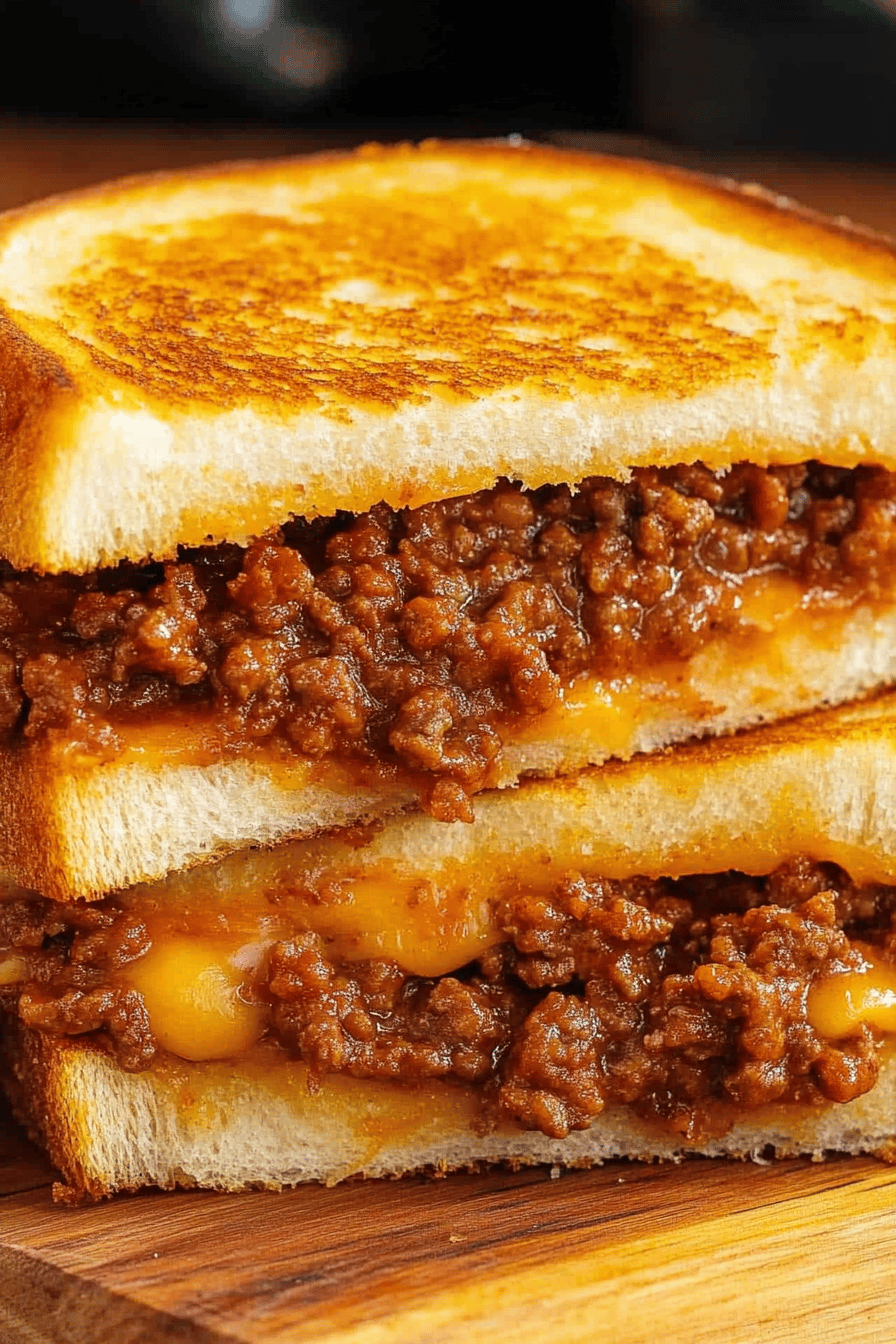 Sloppy Joe Grilled Cheese Recipe ingredients