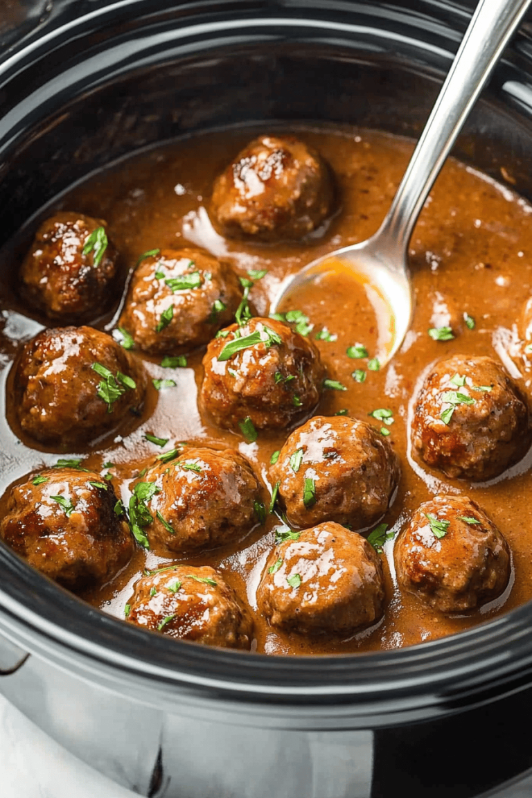 Slow Cooker Meatballs and Gravy Recipe