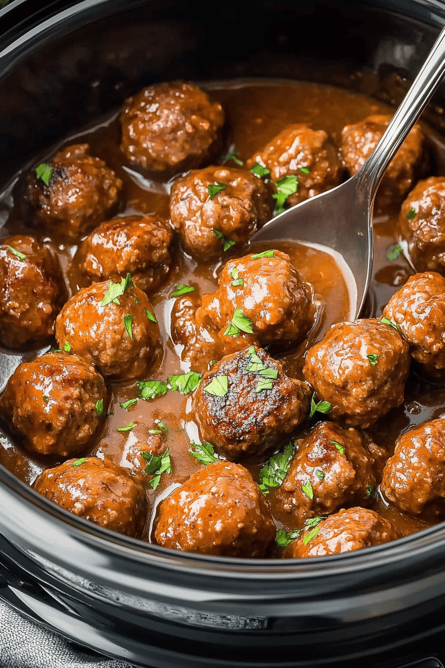 Slow Cooker Meatballs and Gravy Recipe ingredients