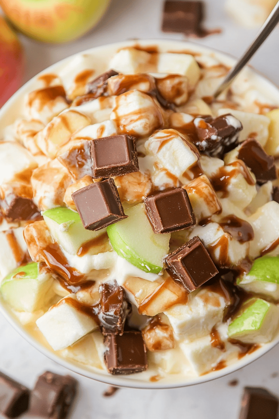 Snickers Apple Salad Recipe Final Dish Presentation