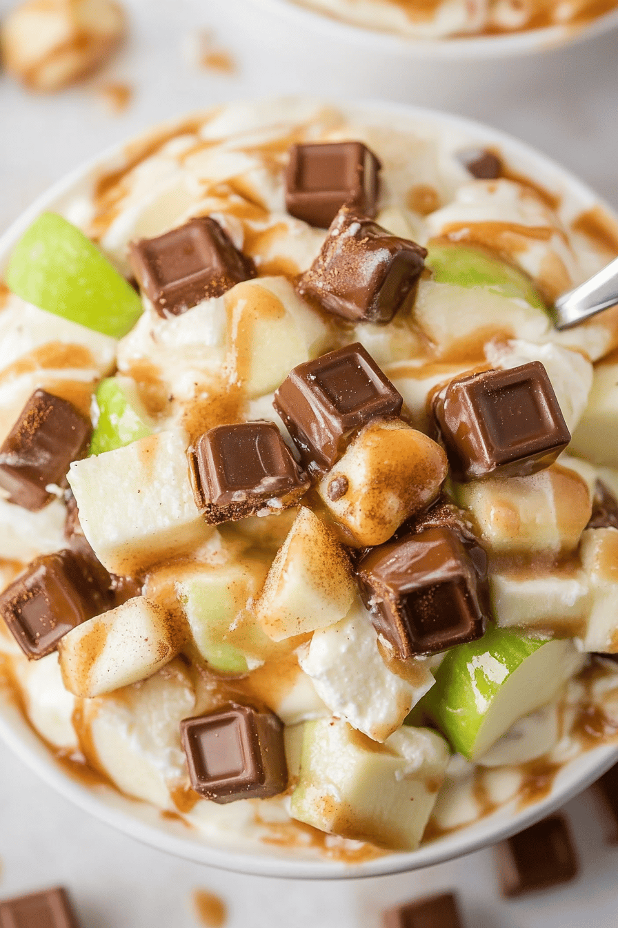 Snickers Apple Salad Recipe Final Dish Presentation