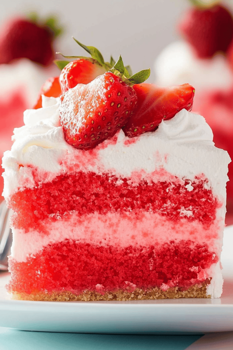 Strawberry Jello Poke Cake Recipe