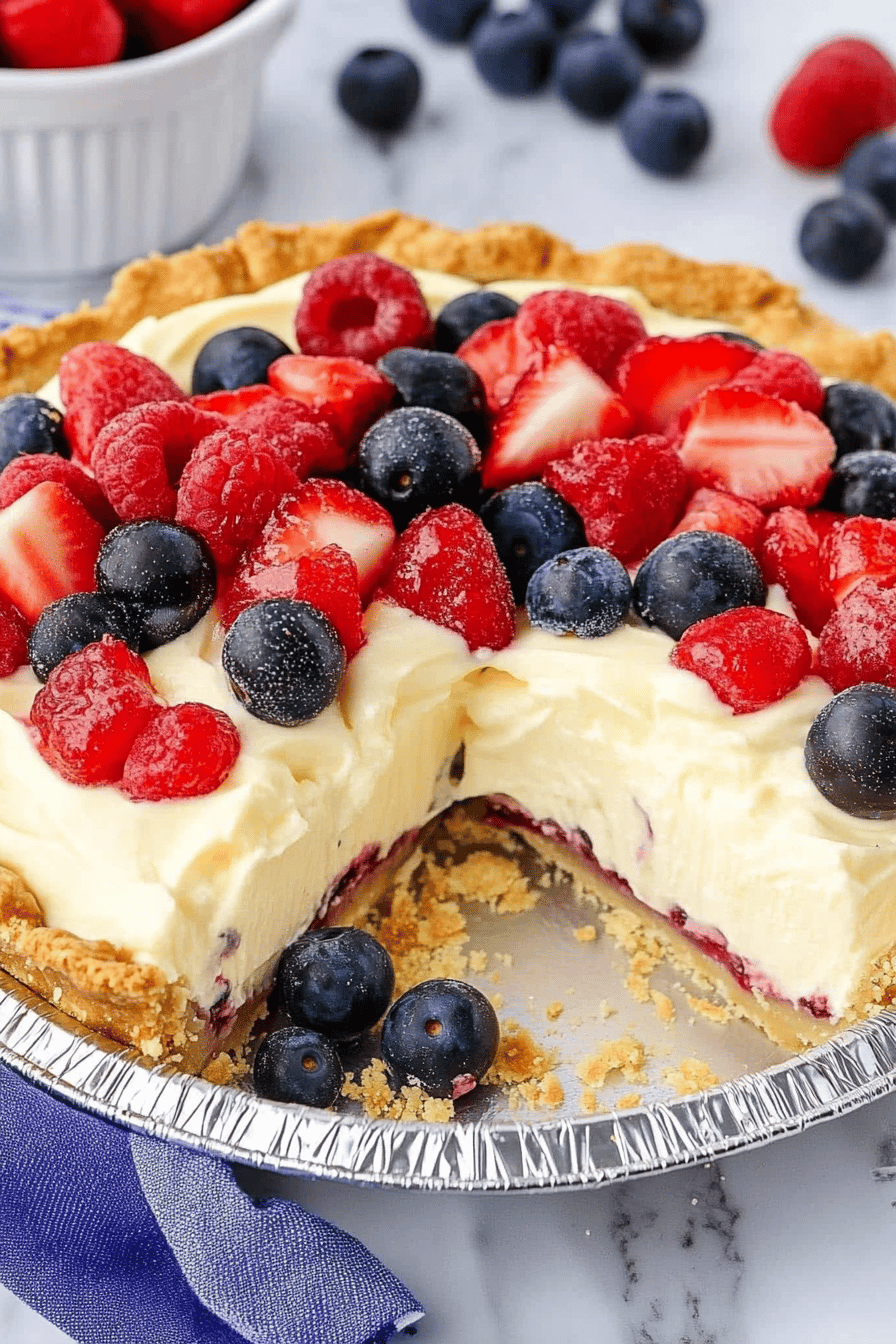 White Chocolate Berry Cream Pie Recipe Final Dish Presentation