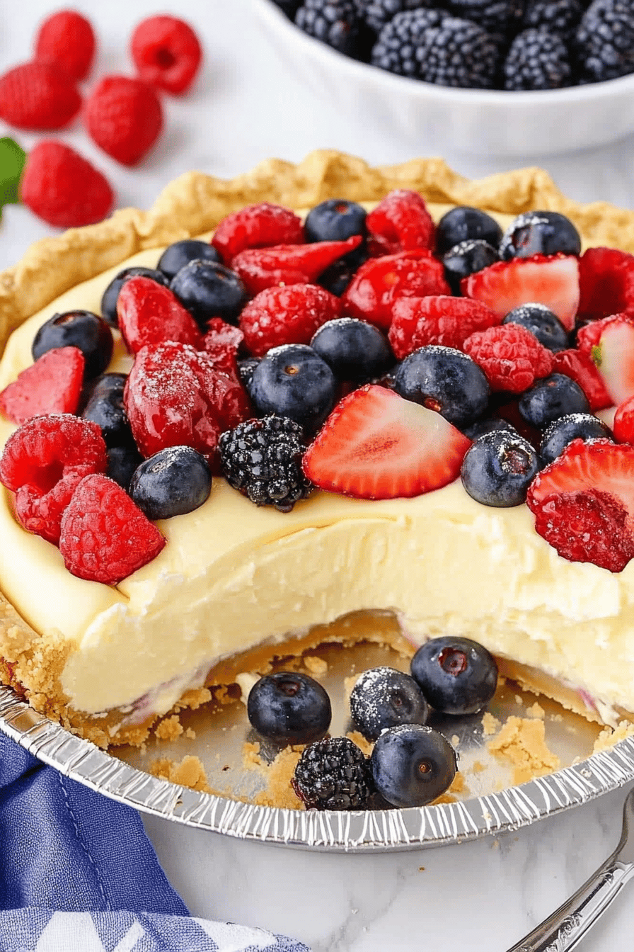 White Chocolate Berry Cream Pie Recipe Final Dish Presentation