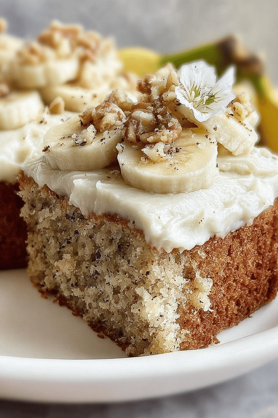 Banana Bread Cake with Cream Cheese Frosting Recipe ingredients organized and measured on kitchen counter