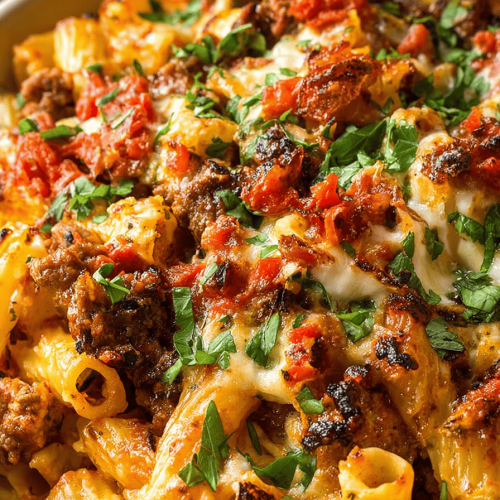 Beefy Bacon Beer Ziti Recipe