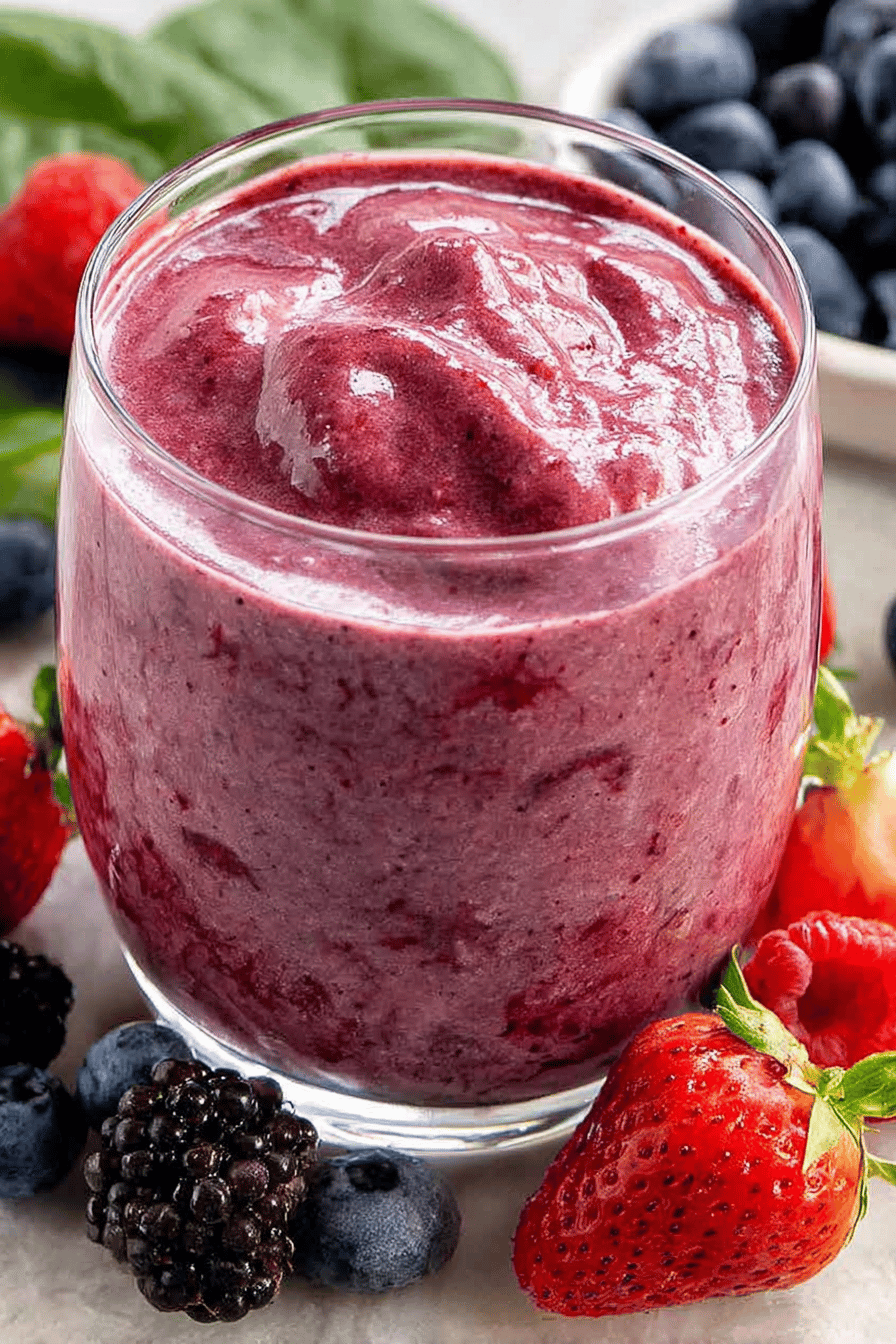 Berry Smoothie Recipe - Easy and Delicious final dish beautifully presented and ready to serve