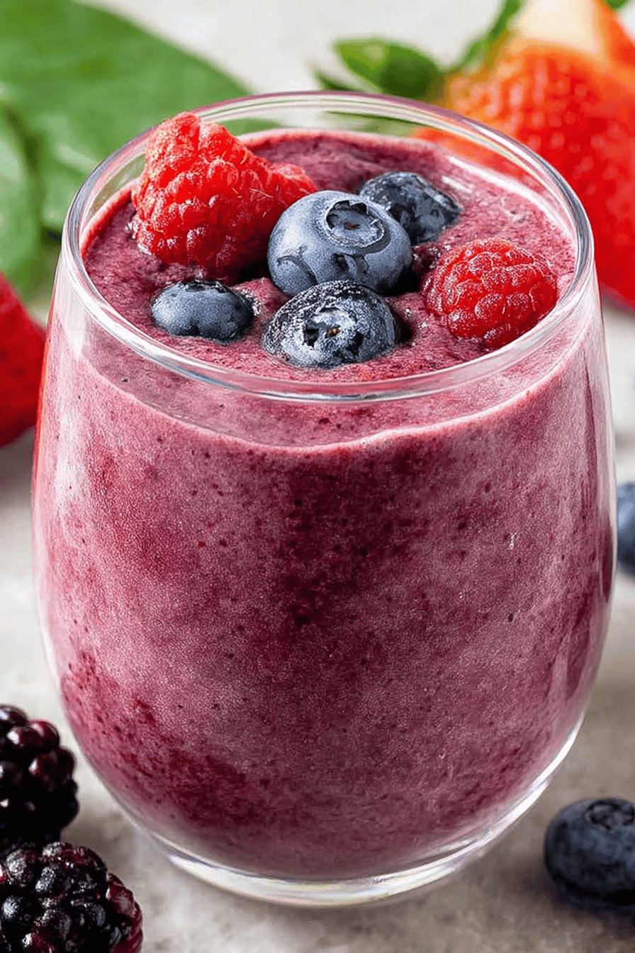 Berry Smoothie Recipe - Easy and Delicious slice on plate showing perfect texture and swirl pattern