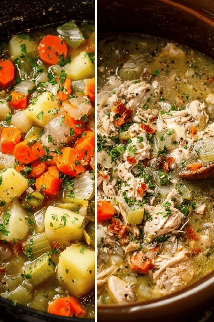 Classic Chicken Stew Recipe ingredients organized and measured on kitchen counter