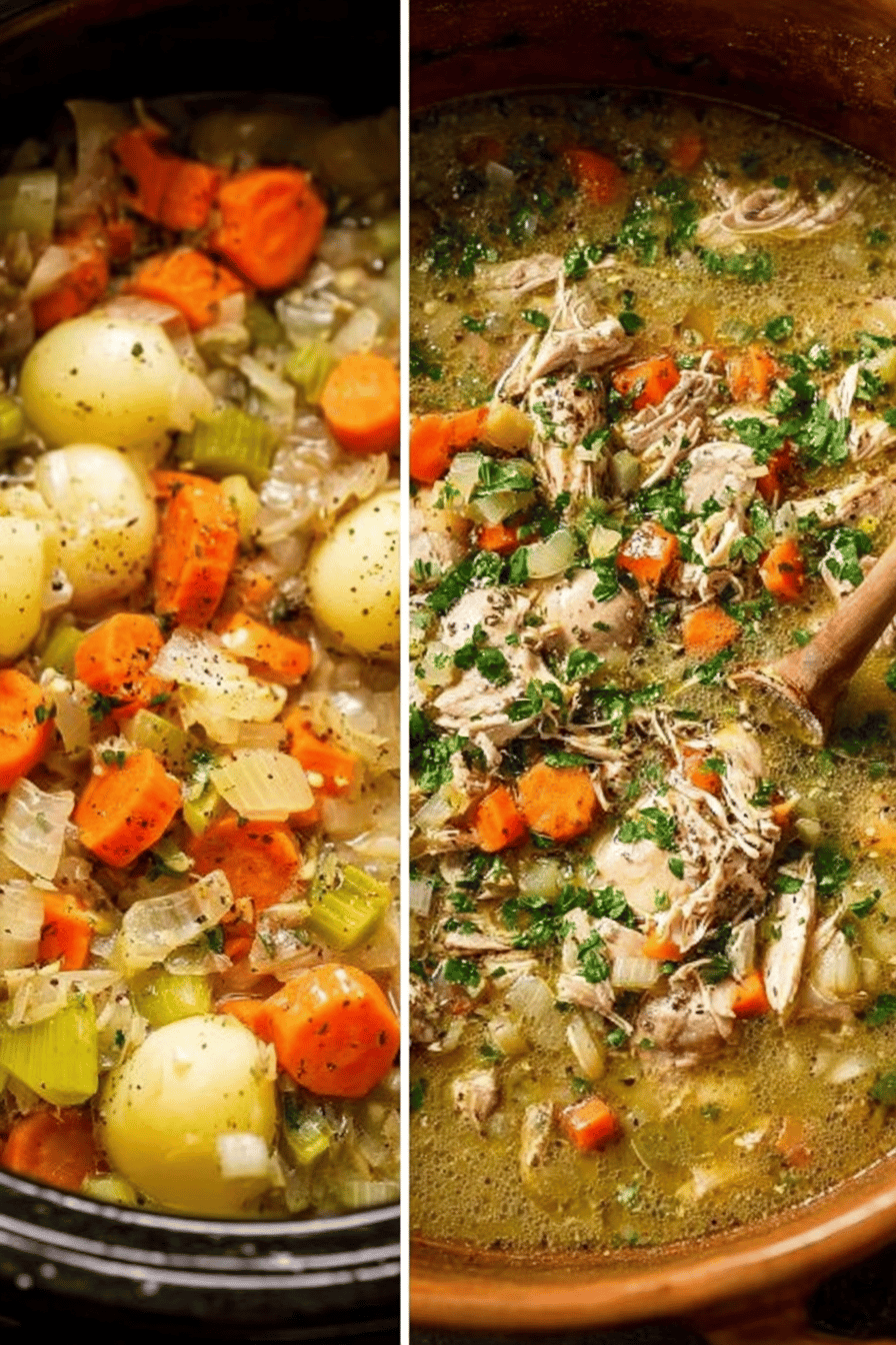 Classic Chicken Stew Recipe slice on plate showing perfect texture and swirl pattern