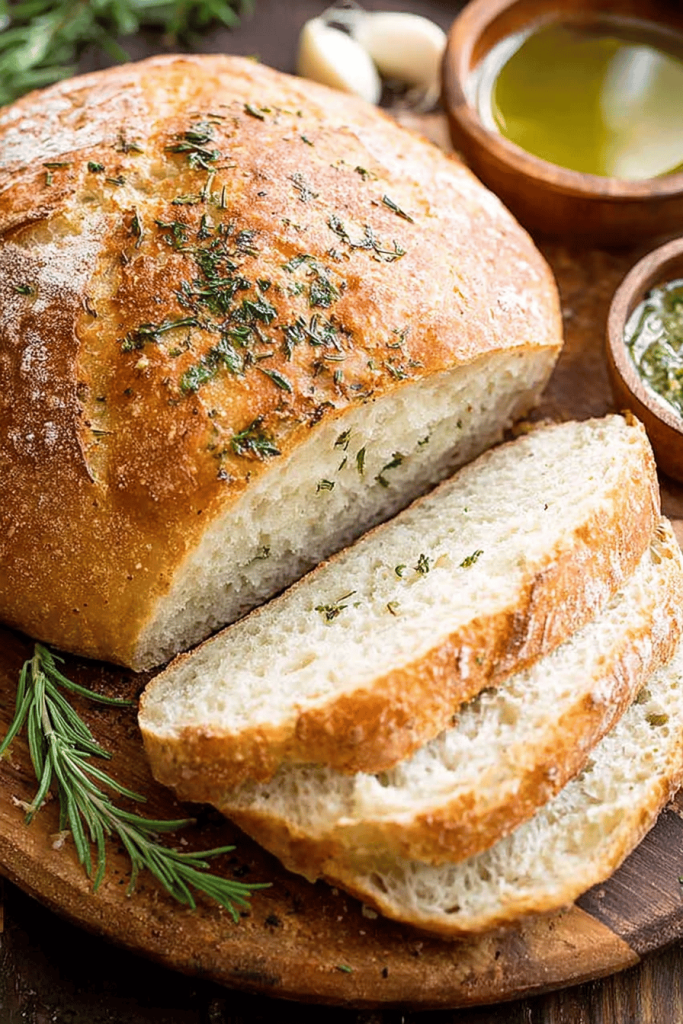 Crusty Garlic Herb Bread Recipe