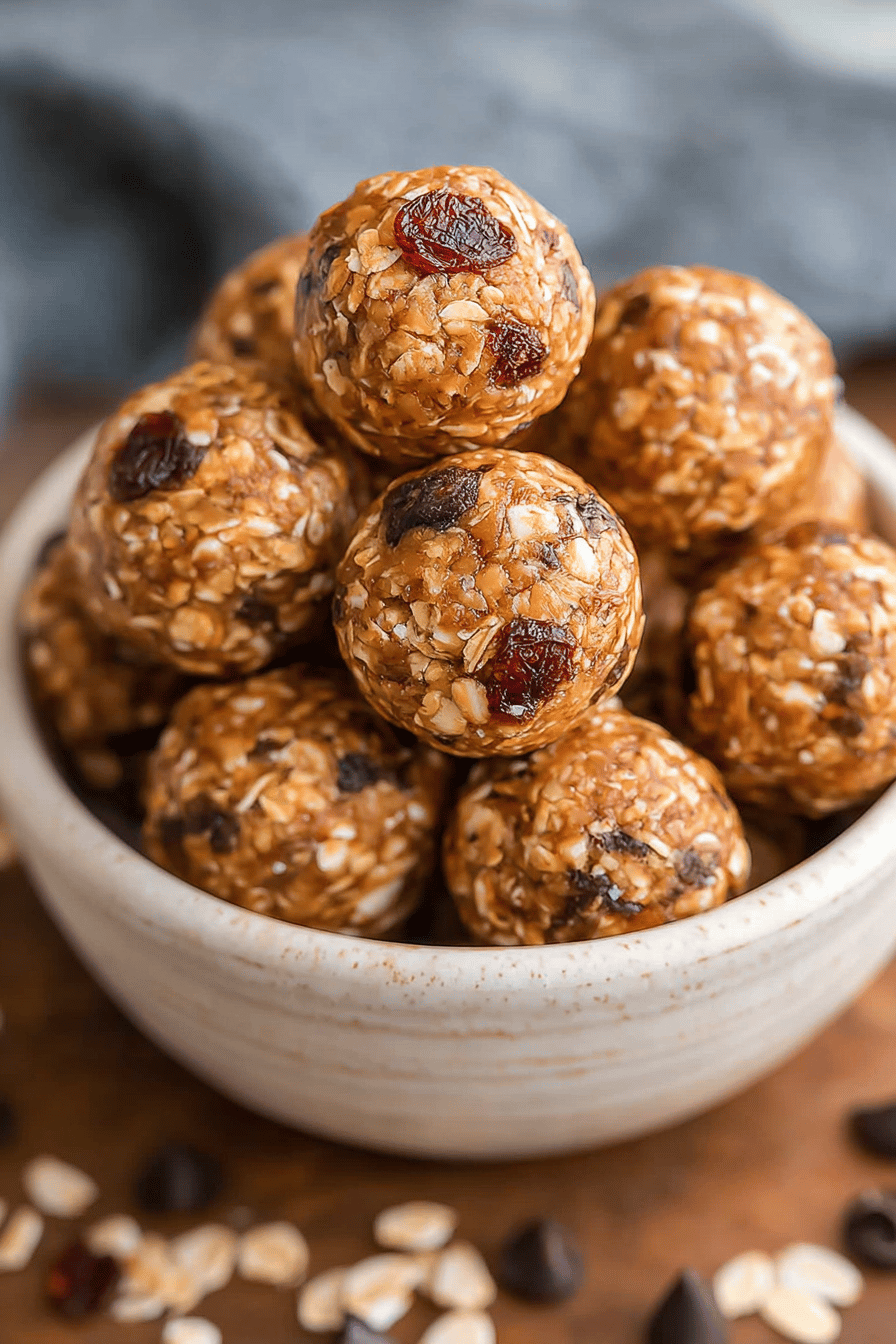 Easy 4-Ingredient Oatmeal Energy Balls ingredients organized and measured on kitchen counter