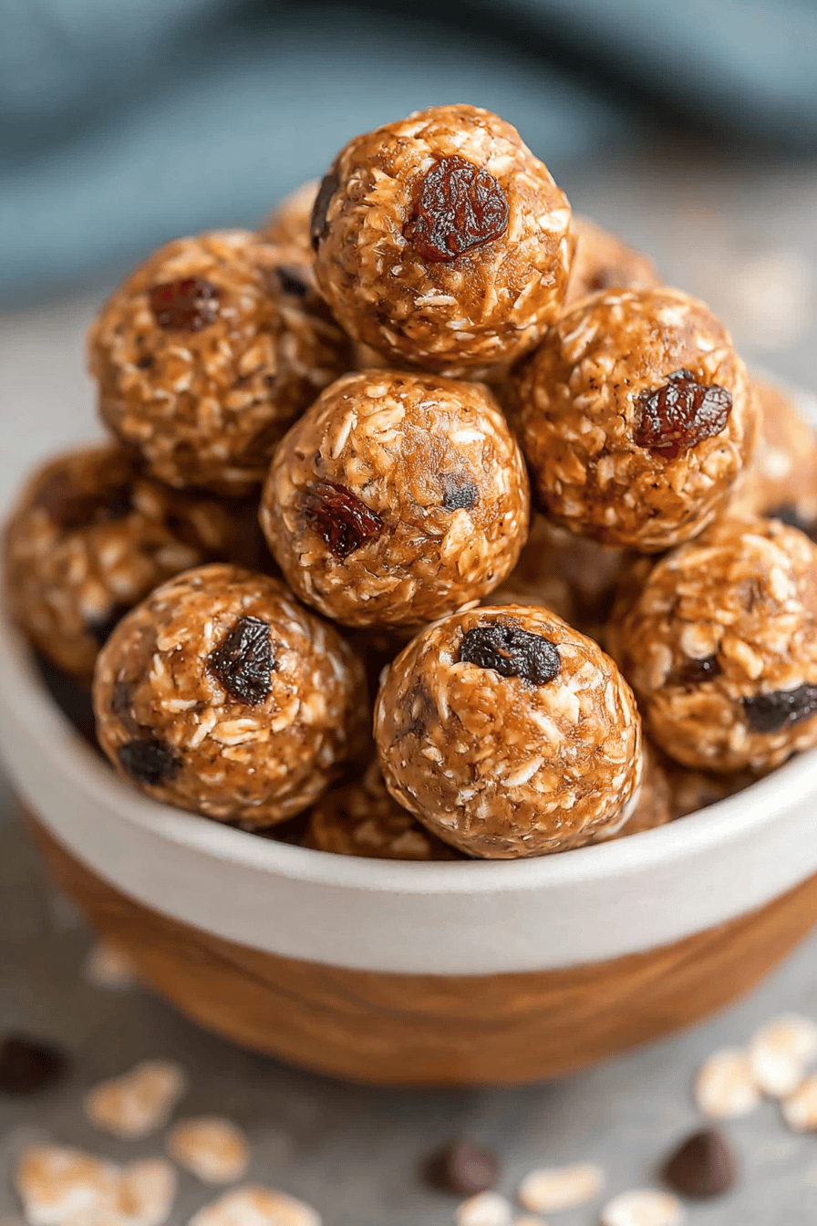 Easy 4-Ingredient Oatmeal Energy Balls final dish beautifully presented and ready to serve