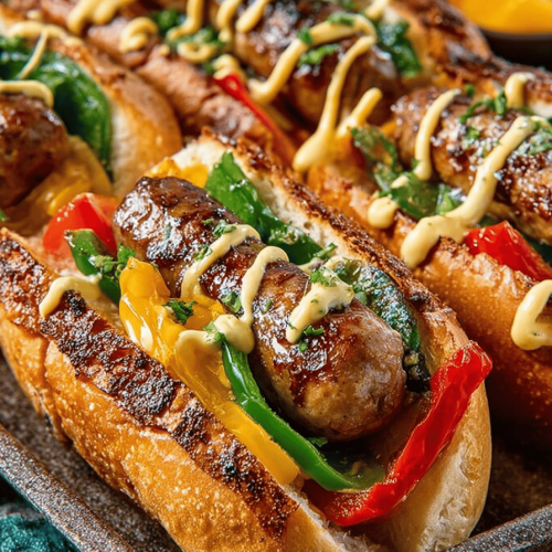 Easy Air Fryer Bratwurst Hoagies