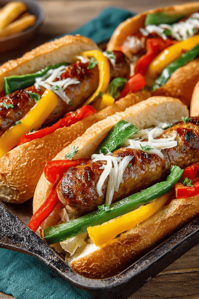 Easy Air Fryer Bratwurst Hoagies
