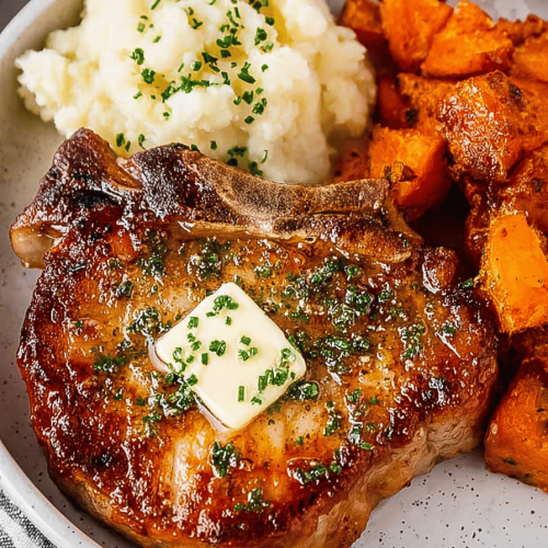 Easy Air Fryer Garlic Butter Pork Chops