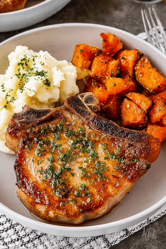 Easy Air Fryer Garlic Butter Pork Chops