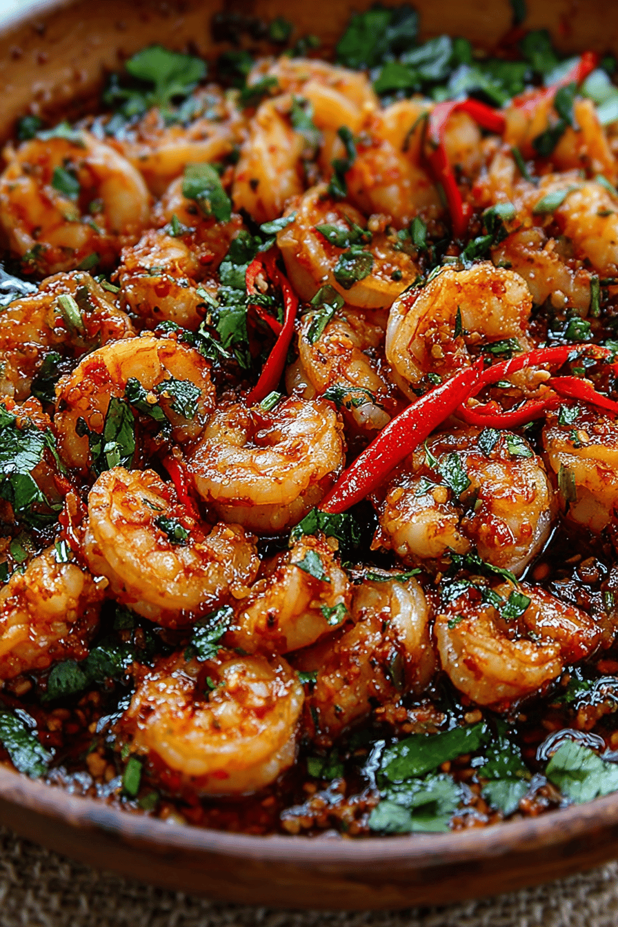 Easy Asian Chili Garlic Prawns Recipe ingredients organized and measured on kitchen counter
