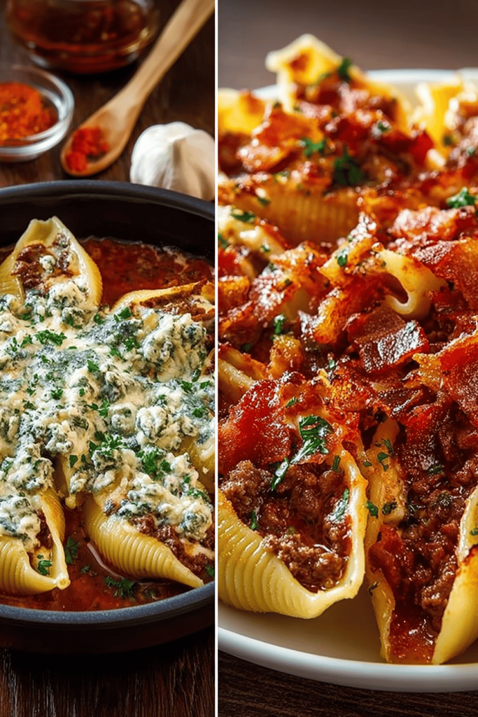 Easy Bacon Beef Beer Stuffed Shells Recipe