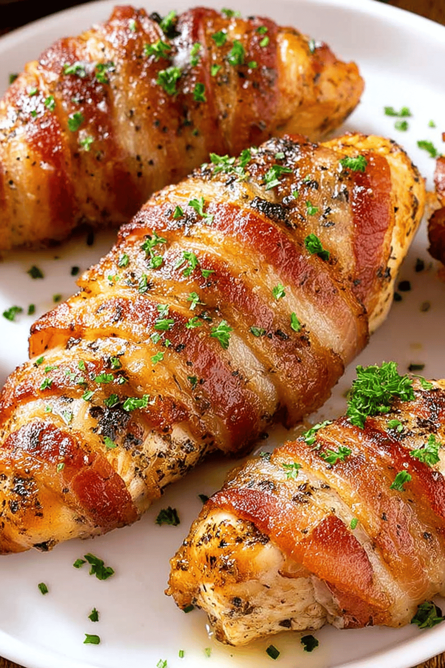 Easy Bacon-Wrapped Chicken Breast Recipe final dish beautifully presented and ready to serve
