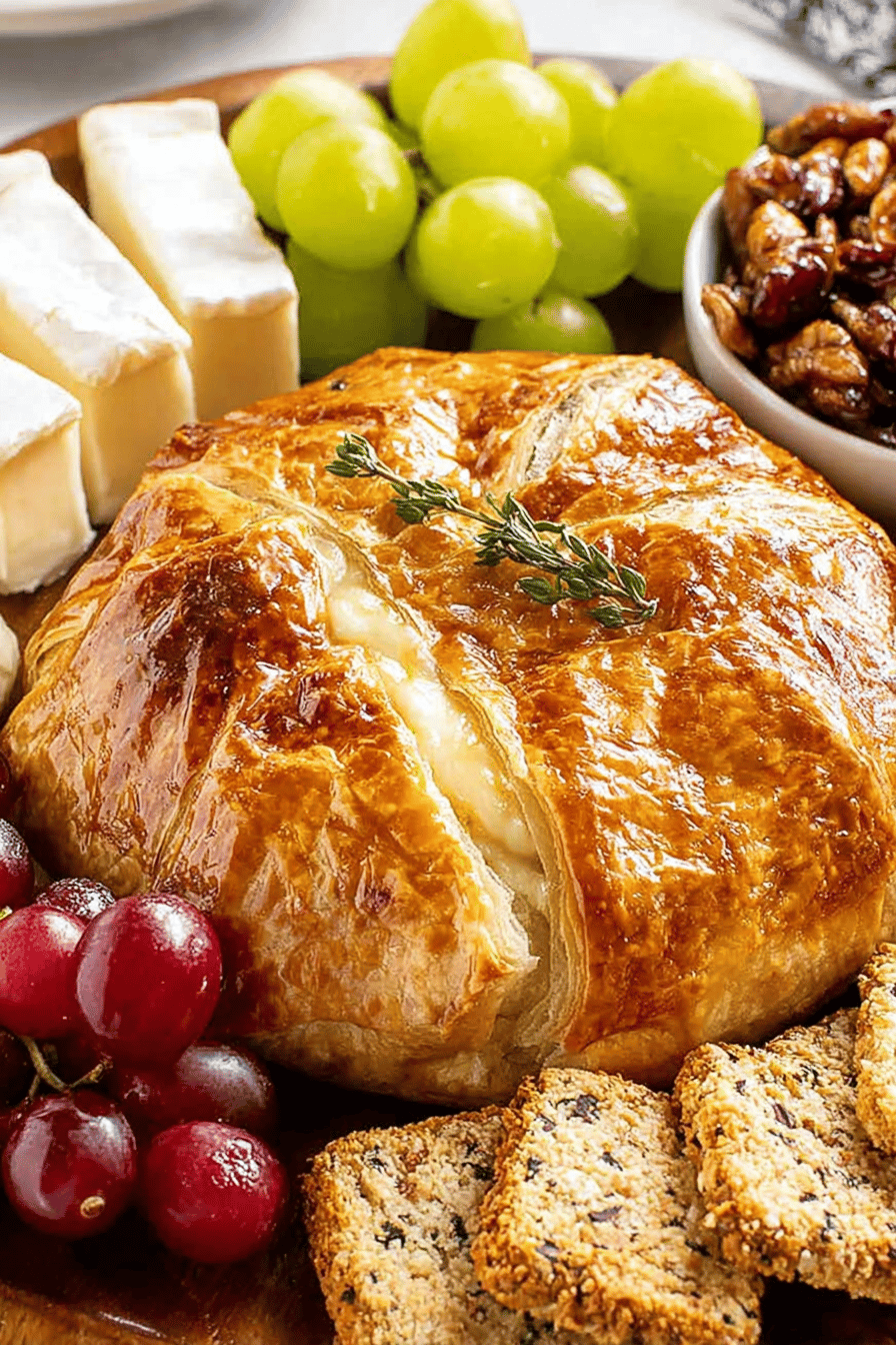 Easy Baked Brie in Puff Pastry Recipe ingredients organized and measured on kitchen counter