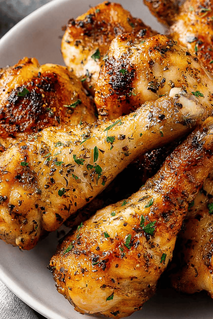 Easy Baked Chicken Legs Recipe final dish beautifully presented and ready to serve