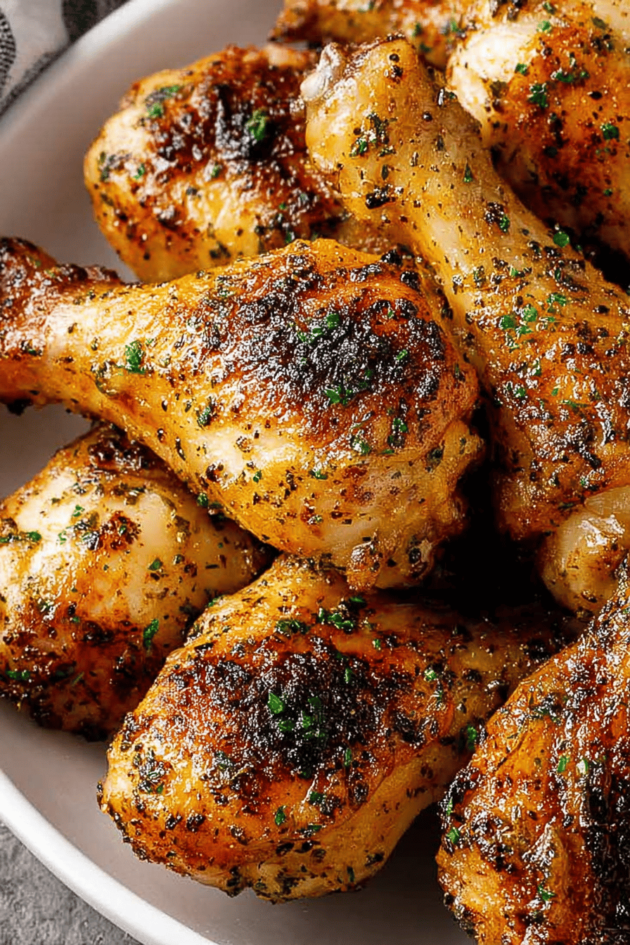 Easy Baked Chicken Legs Recipe slice on plate showing perfect texture and swirl pattern