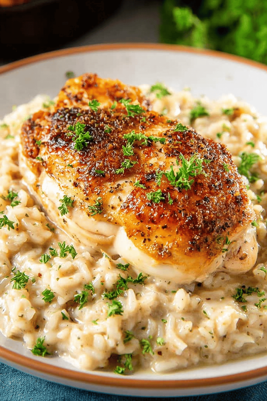 Easy Baked Chicken and Rice Recipe final dish beautifully presented and ready to serve