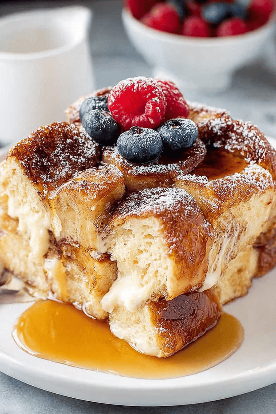 Easy Baked French Toast Casserole Recipe final dish beautifully presented and ready to serve