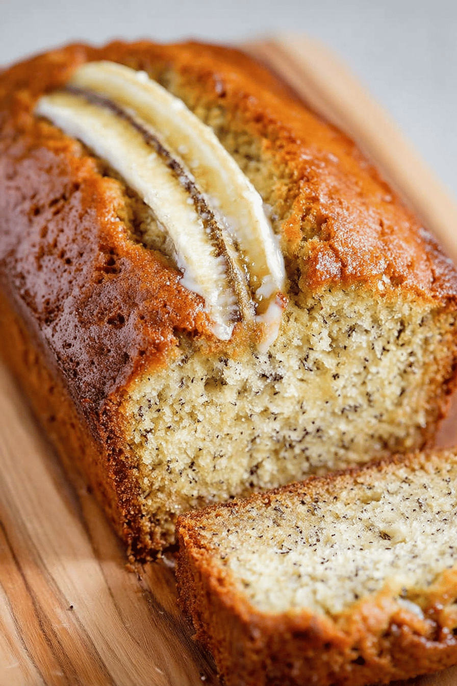 Easy Banana Cake Recipe slice on plate showing perfect texture and swirl pattern