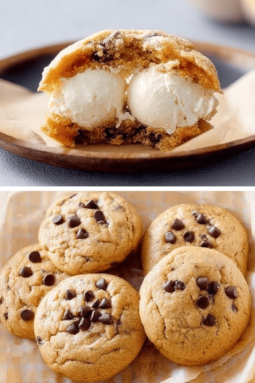 Easy Cheesecake Stuffed Chocolate Chip Cookies ingredients organized and measured on kitchen counter